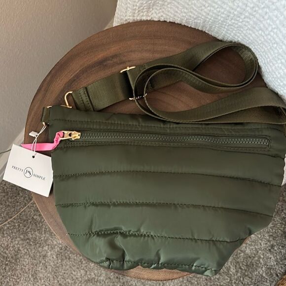 Pretty Simple Jolie Puffer Bum Bag in Olive - Picture 6 of 7